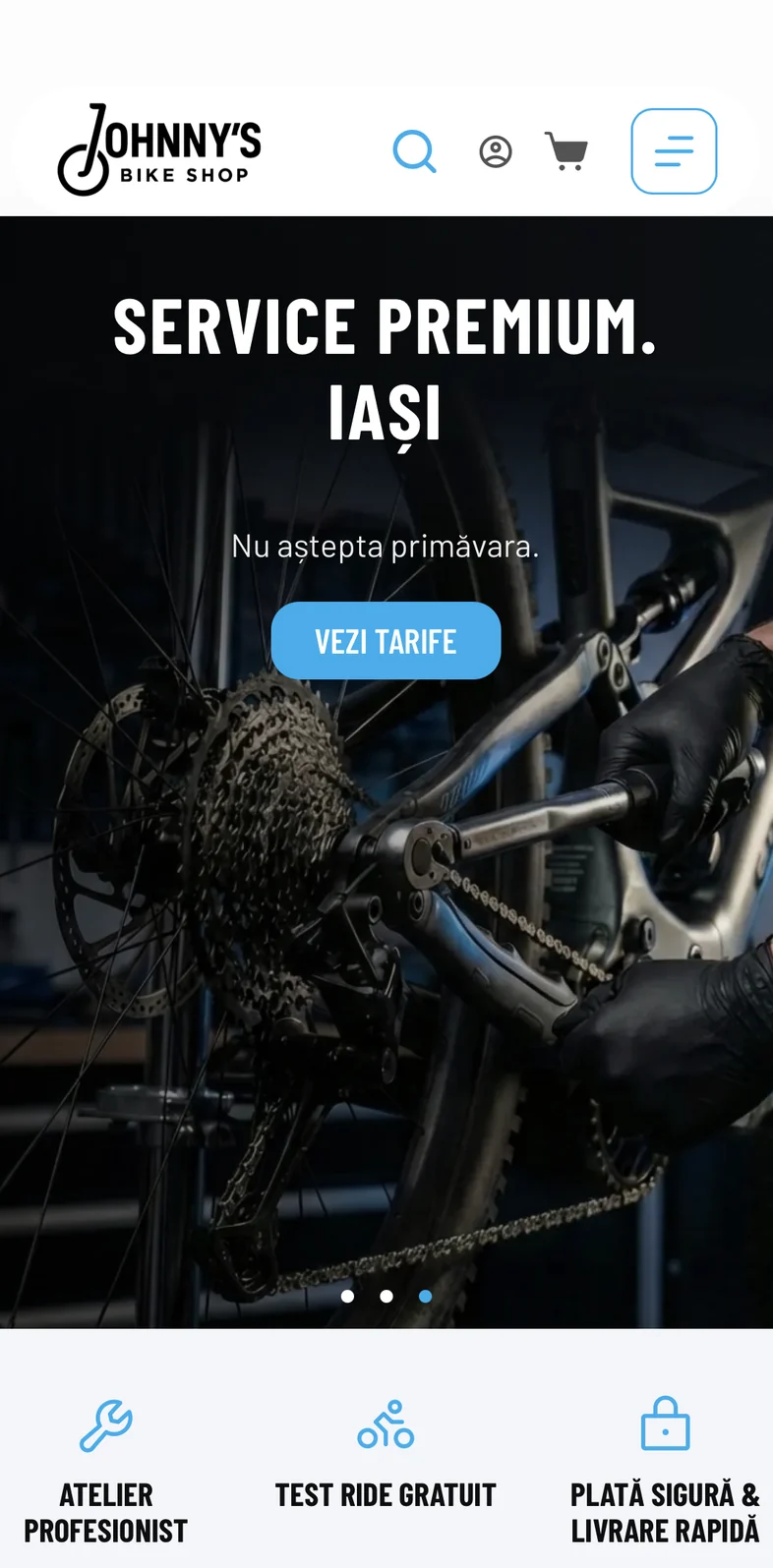 Johnny's Bike Shop on mobile