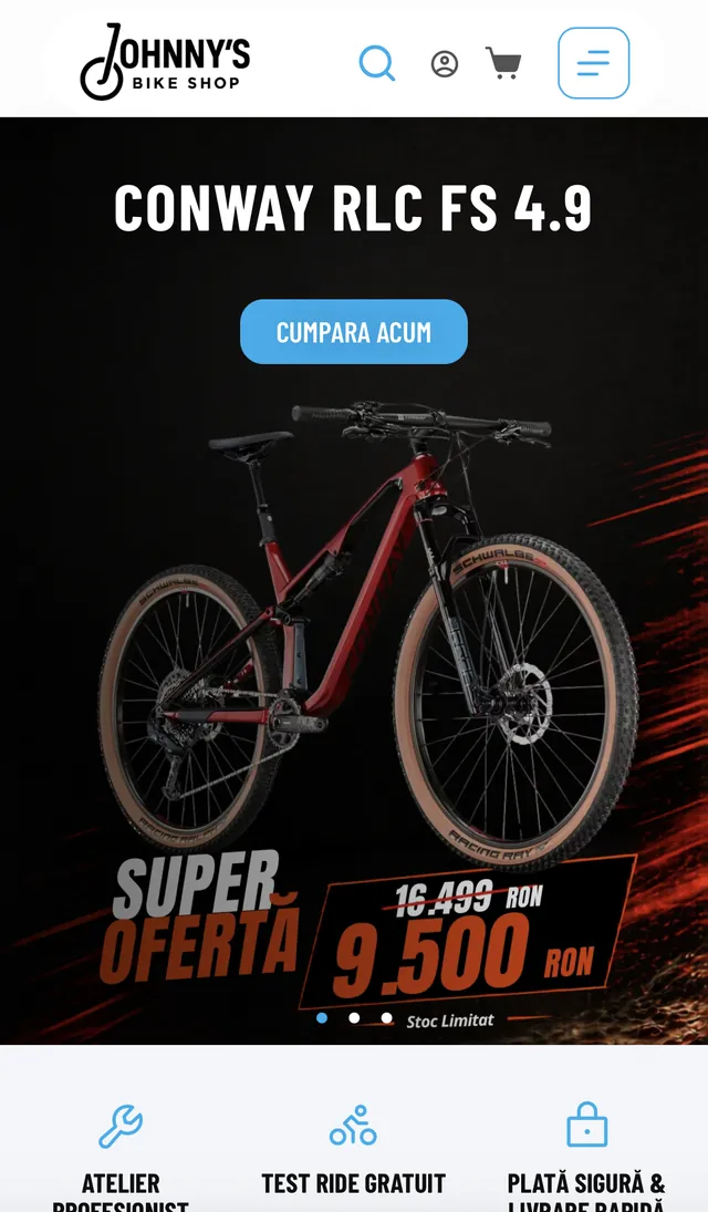 Johnny's Bike Shop on mobile